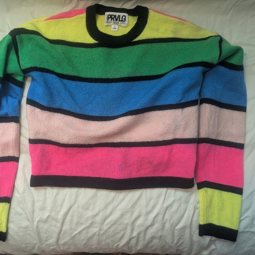 Extra Fine Merino Wool Cropped & Colorful Sweater